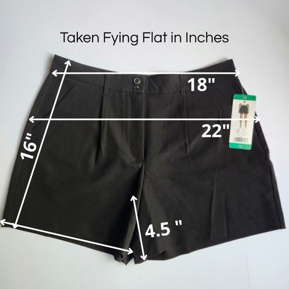 NAUTICA Women Black Shorts Dressy Casual With Pockets & Pleats Size 10 and 12 - Picture 10 of 15